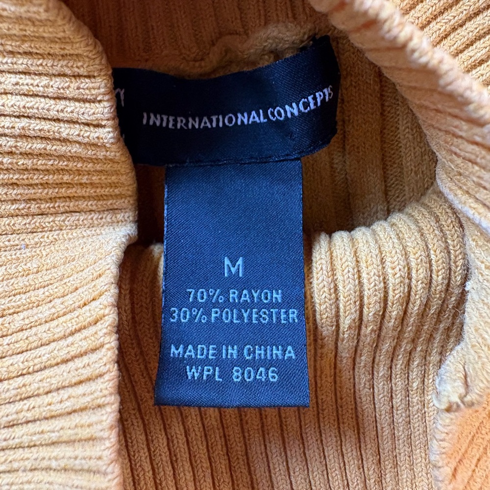 Inc. Yellow Ribbed Button-Detail Sweater - Picture 2 of 2